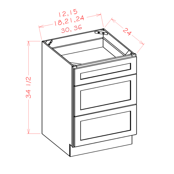 THREE DRAWER BASES