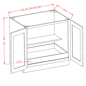 DOUBLE FULL HEIGHT DOOR ONE ROLLOUT SHELF BASE KITS