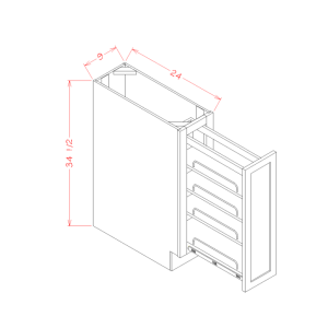 FULL HEIGHT DOOR BASE KIT WITH SHELF PULLOUT