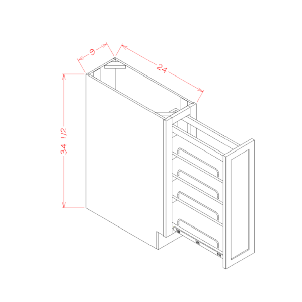 FULL HEIGHT DOOR BASE KIT WITH SHELF PULLOUT