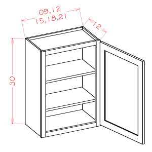 30" HIGH SINGLE DOOR WALL CABINETS