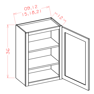 36" HIGH SINGLE DOOR WALL CABINETS