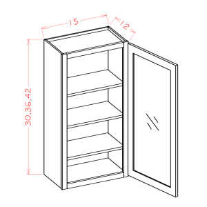 SINGLE GLASS DOOR WALL CABINETS