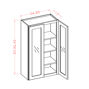 DOUBLE GLASS DOOR WALL CABINETS