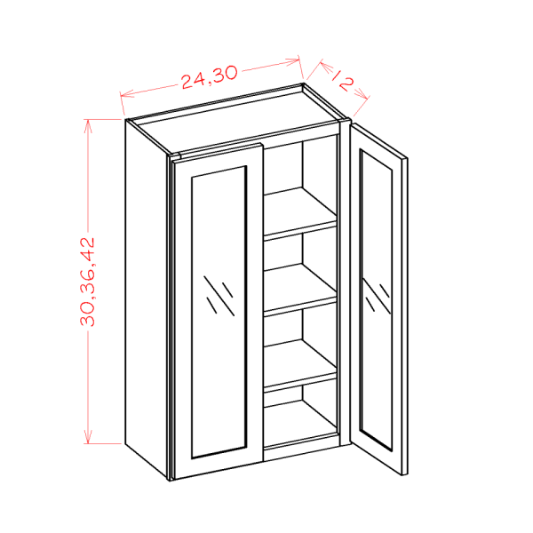DOUBLE GLASS DOOR WALL CABINETS
