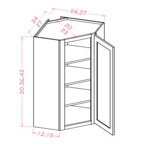 DIAGONAL CORNER WALL CABINETS