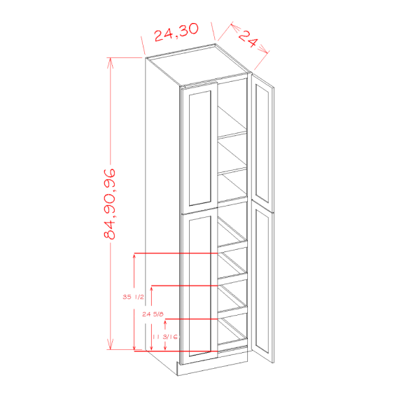FOUR DOOR UTILITY ROLLOUT SHELF CABINET KIT