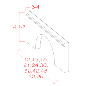 ARCHED TOE KICK APRON MOULDINGS