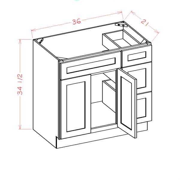 VANITY COMBO BASES WITH DRAWERS RIGHT