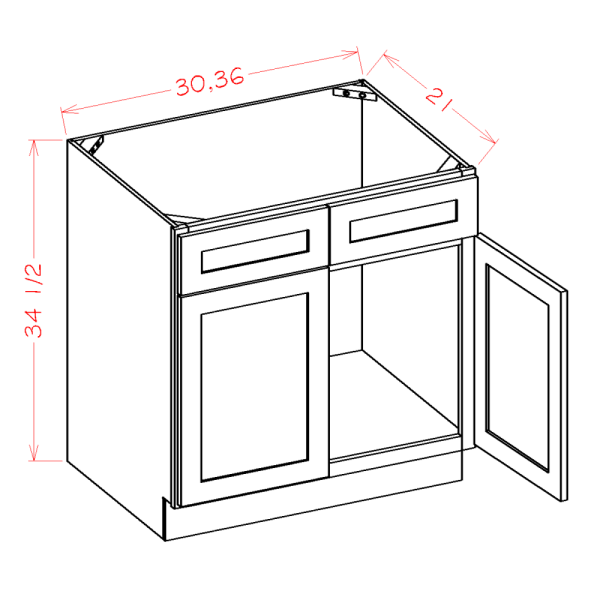 DOUBLE DOOR DOUBLE DRAWER FRONT VANITY SINK BASES