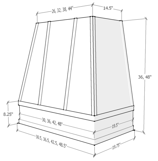 RALEIGH - TAPERED STRAPPED MOULDING