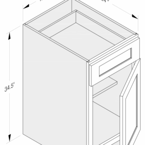 BASE CABINET 1 DRAWER 1 DOOR 1 SHELF WITH DOUBLE WASTE BIN