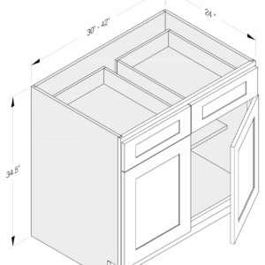 BASE CABINET 2 DRAWER 2 DOOR 1 SHELF