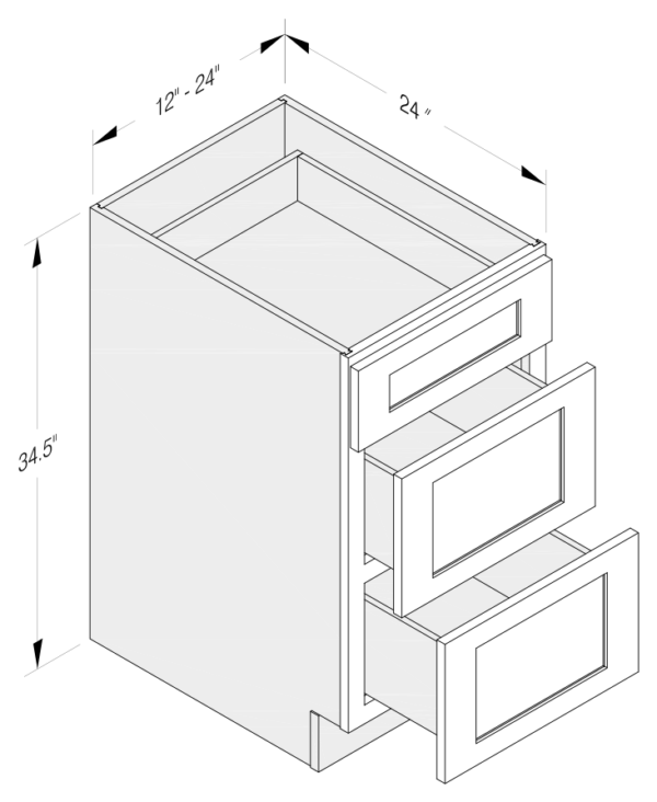 DRAWER BASE 3 DRAWER (2 BIG 1 SMALL)