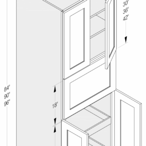 MICROWAVE PANTRY 4 DOOR 1 DRAWER 2 ROLLOUTS 3 SHELVES