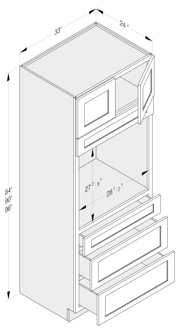 UNIVERSAL OVEN CABINET 2 DOOR 3 DRAWER