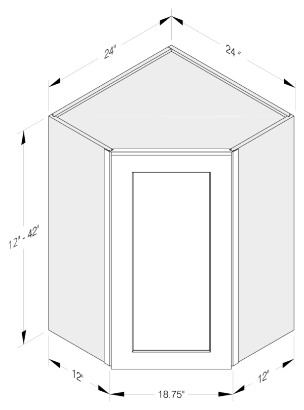 WALL DIGAGONAL CORNER CABINET 24"W