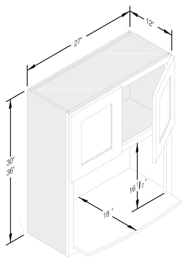 WALL MICROWAVE CABINET 27" W